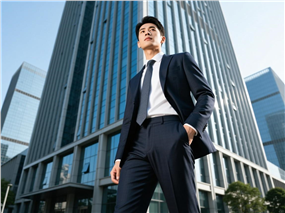 亚洲黑色商务装帅哥摄影图片